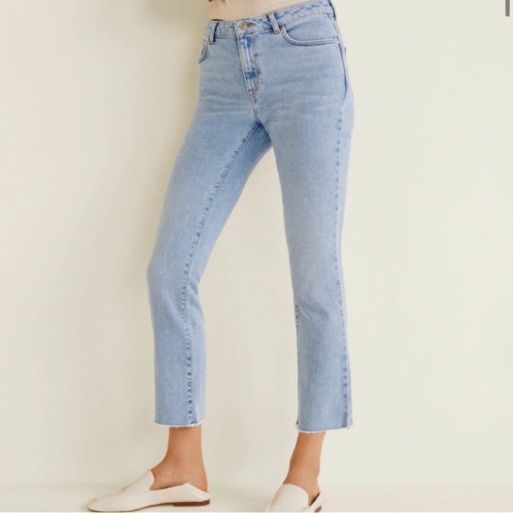 Mango Light Blue Straight Leg Jeans